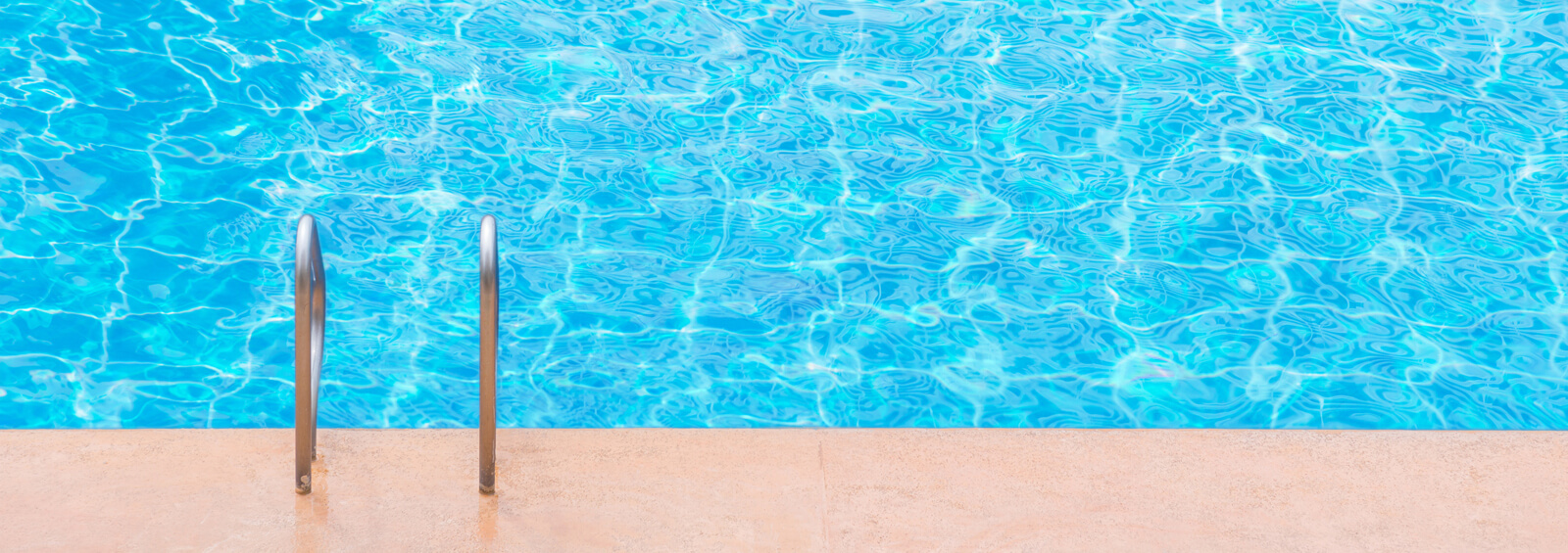 Blue Swimming Pool At Hotel With Stair